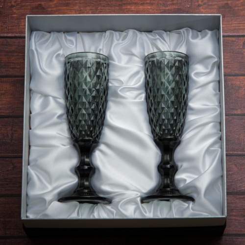 Набор из 2 бокалов для шампанского "Пина-1" в подарочной коробке фото 2
